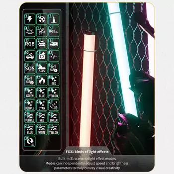 YONGNUO YN100SOFT 100 см/39 дюймов RGB трубчатый светильник светодиодный светильник для видео палка 2000K10000K с регулируемой яркостью 31 освещение EU Plug