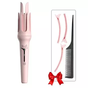 YONIKO Curling Curl Wave 30s Rapid 3 Level Temperature Curly Inner Outer Automatic 10 Million Class Negative Gift for Compatible with Overseas Iron, розовый