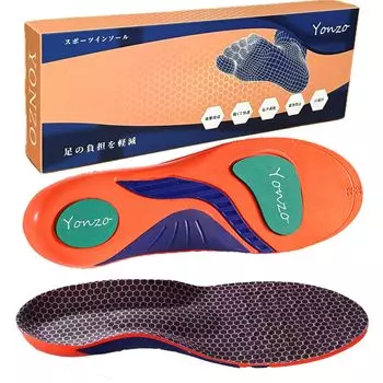 YONZO No Tire Shock Supporting Rebound Standing Arch Sweat Толстая спортивная кожаная подошва для обуви Стелька, Поглощение, Стелька, Работа, 23-30 см, Поддержка, оранжевый