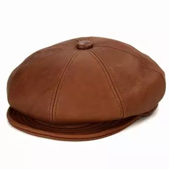 York Casquette из натуральной кожи Casquette 9223 M Brandy Color [Новая шляпа] Осень/Зима