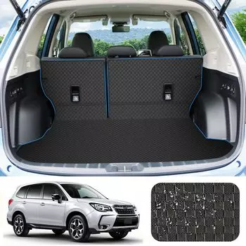 YORKNEIC Subaru Forester Коврик для багажа sj Чехол на спинку сиденья Коврик для багажника Чехол на спинку сиденья Коврик для багажника из синтетической кожи Устойчивый к пятнам Водонепроницаемый Черный