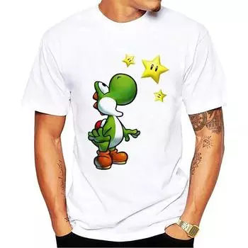 Yoshi повседневные футболки унисекс с короткими рукавами, мужские футболки с забавным принтом, футболки с круглым вырезом S