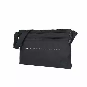 Yoshida Bag FLAT Плоская сумка через плечо Черная [Porter] 861-16806