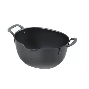 Yoshikawa aikata Aikata Утюг для жарки во фритюре овальной формы IH Газовый огонь Tsubame Удобный носик в комплекте PD3023 Кастрюля, форма, совместимая, OK, Sanjo,