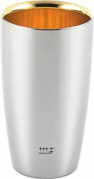 Yoshikawa Beer Tumbler 370ml Double Beer Tumbler Gold Plated 1pcs Shiniya Syndicate YJ2717 (Inner Finish) 7.2x12.8cm