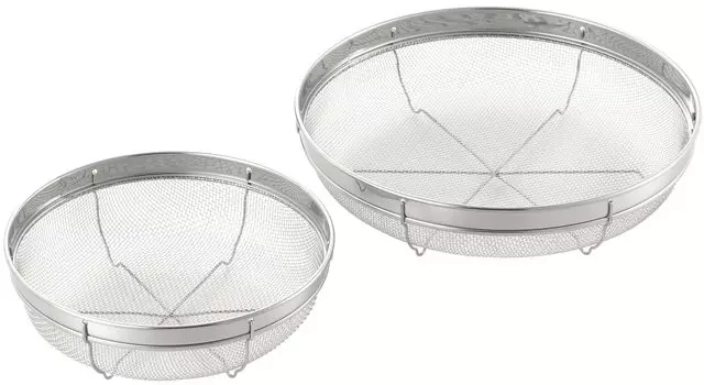 Yoshikawa Colander Shallow Type Made in Japan 19cm 25cm Set of 2 Stainless Steel Mizulead SJ3356 Silver