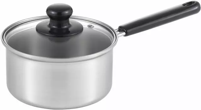 Yoshikawa Cook Look Basic Pot 16 см для газовых и стационарных плит, стеклянная крышка, нержавеющая сталь, сделано в Японии, SJ3770, для одной руки, 1,8 л, Tsubame-Sanjo