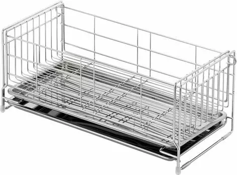 Yoshikawa Drainer Drainer Made in Width 18 x Depth For 4 to 5 Sink Wide Dish Drainer Kitchen Basket Rack, Basket, Japan, 40cm, People, Side, Width,