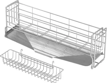Yoshikawa Drainer Rack Drainer Basket Made in Japan Slim Width 10 x Depth 47cm For 2 to 3 People Sink Side Wide Drainer 1306197 Tableware Drainer