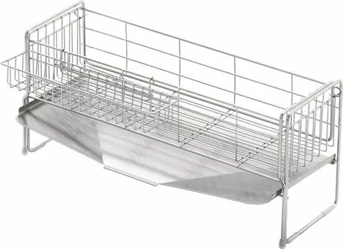 Yoshikawa Drainer Rack Drainer Basket Made in Japan High Width 15 x Depth 47cm For 3 to 4 People Sink Side Wide Width 1306108 Tableware Drainer Basket