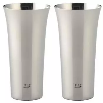 Yoshikawa Highball Beer Tumbler Silver 435ml 2pcs Shiniya Syndicate YJ1306