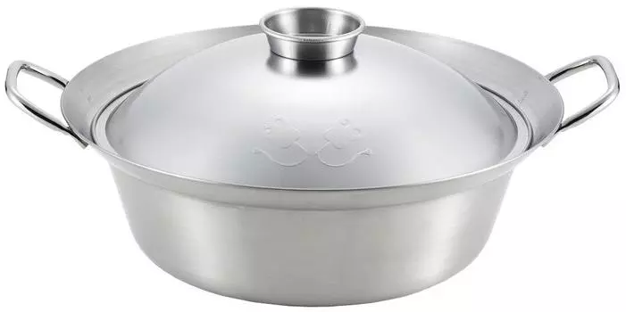 Yoshikawa Made in Japan Chanko Pot 28cm IH Compatible Silver Mimi Ayana SJ2198