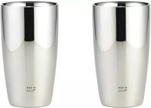 Yoshikawa Made in Japan Tumbler Stainless Steel Double Structure Silver 370ml 2pcs Polisher Syndicate YJ1193
