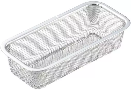 Yoshikawa Made in Stainless Square Length x Width x Height Slim YJ3364 Colander, Japan, Steel, Drainer, Type, Vegetables, 20.5 9.7 5.3cm,