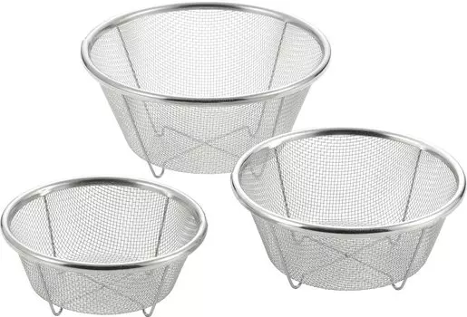 Yoshikawa Mizurid II Stainless Steel Mini Colander 3pcs (13/15/17cm)