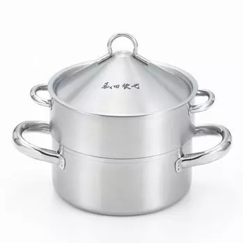Yoshikawa Нержавеющая сталь Dim Sum Steam Two IH Direct Fire Made in Tsubame Sanjo Kinya Komoda 1216032 KO0042 Кастрюля, ярусы, 16 см, 1,6 л, совместимая, серебряный