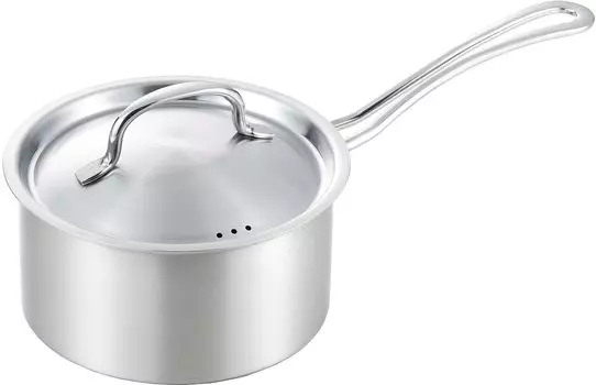 Yoshikawa One Hand Pot 16cm with Lid Fire Compatible COOK CHEF Tsubame Sanjo Made in Japan YJ3694 1.7L IH/Open