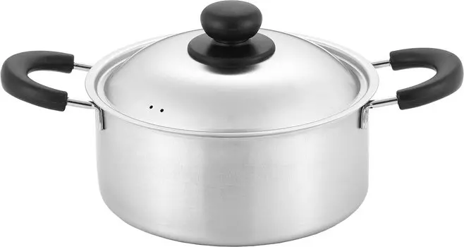 Yoshikawa Pot 20cm Gas Compatible Stainless Steel Made in Japan COOK EASY SJ3321 Silver Two-handed Fire/IH