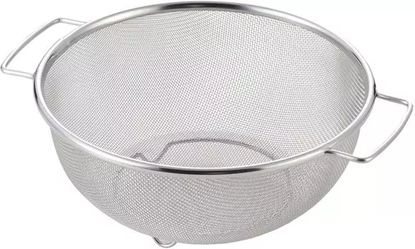Yoshikawa Round Colander with Both Hands Silver 24cm with Feet Stainless Steel Mizulead II SH9013 18-8