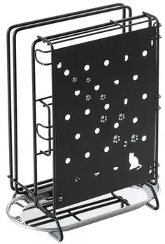 Yoshikawa Scissors Stand Kuroneko Kitchen x x 1305628 Knife/Cutting Board/Kitchen 15.2 10.2 21.7cm