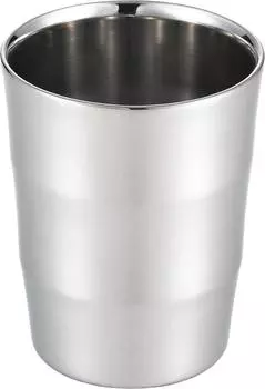 Yoshikawa Сделано в Японии Двойной стакан 240 мл Нержавеющая сталь Gogi YJ2120 Серебряный серебряный