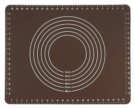 Yoshikawa Silicone 50 x с хорошим разделением складной и хлебный коврик, изготовленный в подарочной упаковке, спецификация SJ1455 Коврик, 40 см, масштабный, нескользящий, тканевый, коричневый