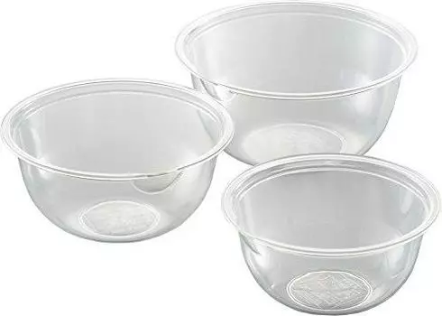 Yoshikawa SJ1229 Range Bowl, Clear, 3 pcs, 6.7, 7.5, 8.3 inches (17, 19, 21 cm)