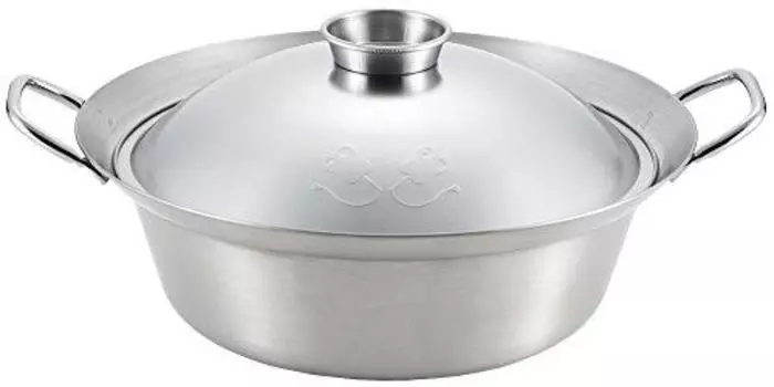 Yoshikawa SJ2198 Chanko Pot, 11.0 inches (28 cm), IH Compatible, Silver, Delicious Ayana