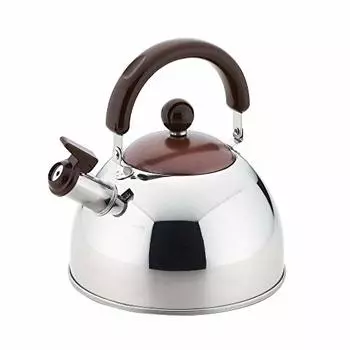 Yoshikawa SJ2435 Whistling Kettle, Made in Japan, 0.7 gal (2.5 L), Brown, Chocolat
