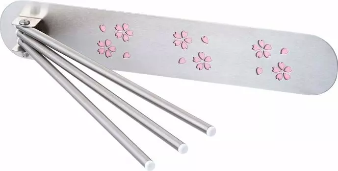 Yoshikawa Stainless Steel Dish Towel Hanging Cherry Blossom 1306137 Silver