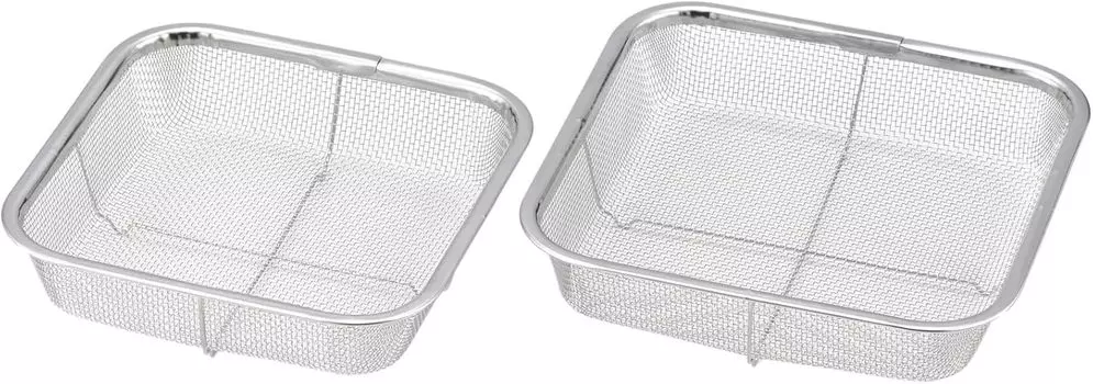 Yoshikawa Stainless Steel Square Colander 18cm 20cm Set Made in Japan Tsubame Sanjo 2609374
