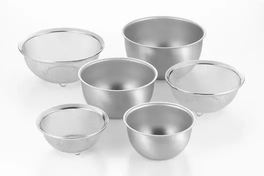 Yoshikawa Stainless Steel Tsubame Sanjo Deep Bowl Colander 6 Size Set Bowl Colander 3810020 SJ3651 & 15/18/21cm 16/19/22cm