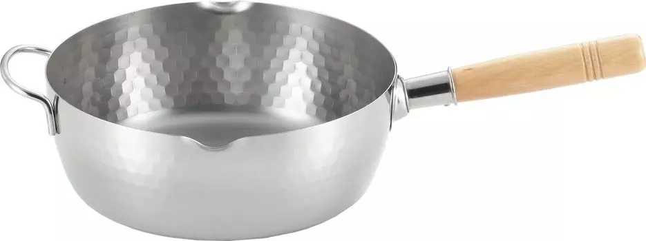 Yoshikawa Stainless Steel Yukihira Fire With Spout on Both Tsubame Made in Japan YJ3368 Pot, One-handed Pot, 24cm, 3.6L, IH/Gas Compatible, Sides,