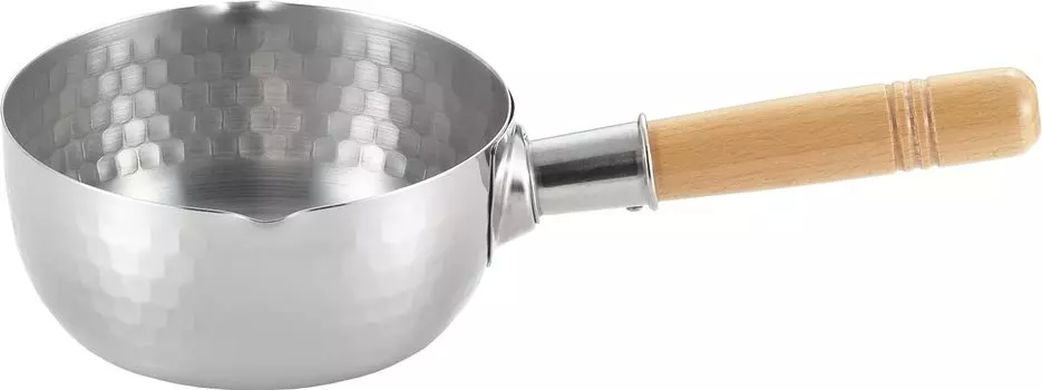 Yoshikawa Stainless Steel Yukihira One Hand Compatible with IH and Gas Comes with Spout on Both Tsubame Made in Japan YJ3367 Pot, Pot, 14cm, 0.9L,