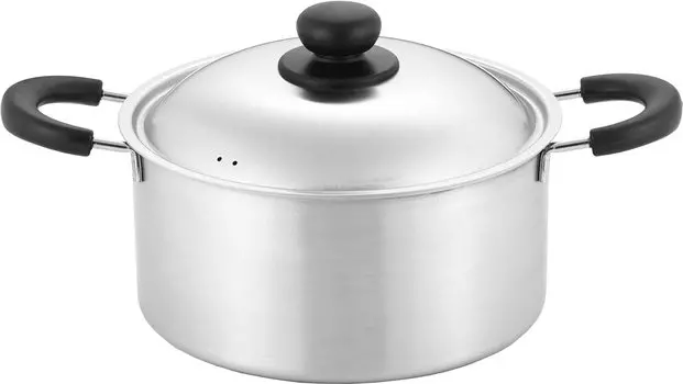 Yoshikawa Two Handed Pot 22cm Gas Compatible Stainless Steel Made in Japan COOK EASY SJ3322 Silver Fire/IH