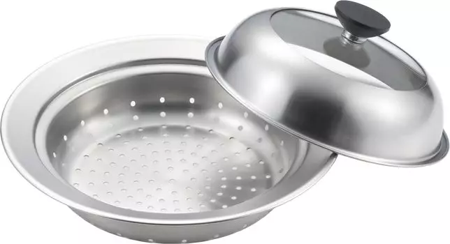 Yoshikawa Я вижу пароварку со стеклянной кастрюлей для приготовления на пару, просто поместите ее на нержавеющую стальную кастрюлю, сделанную в Японии YJ3626! 20-22см, крышка, тарелка, горшок,