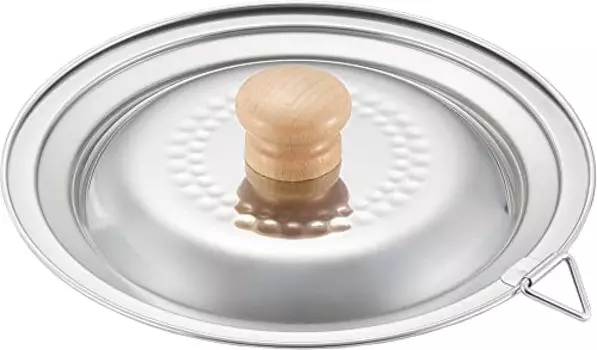 Yoshikawa YJ3369 Snow Flat Pot Lid Made in Japan, 5.5-6.3 inches (14-16 cm), Single Handled Pot, Tsubamesanjo Double-Sided Spout Milk Pan