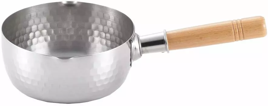 Yoshikawa Yukihira изготовлена из совместимой с IH газовой нержавеющей стали с носиками с обеих сторон YH6751 кастрюли, одноручные, 16 см, 1,3 л, Япония, огонь, сталь,