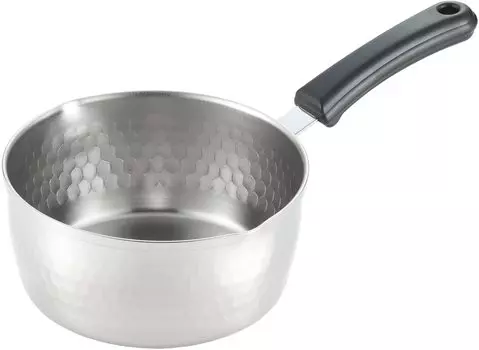 Yoshikawa Yukihira made in compatible with IH gas stainless both sides spout SJ3411 pot, one-handed pot, 15cm, 1.3L, Japan, fire, Ajiichi, steel,