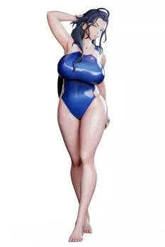 Yoshio Illustration Competitive Swimsuit Scale Painted Complete Figure Female Boss Ver. 1/4