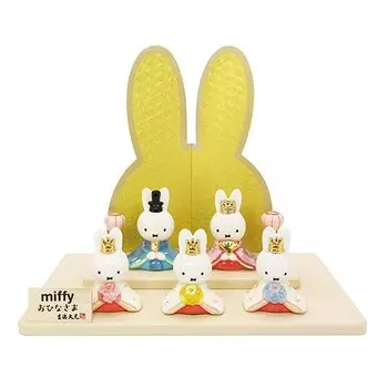 Yoshitoku Miffy Goods Куклы Фарфоровые Украшения 183122 Кукольные Украшения Miffy 25 x 17 x 21 см Фестиваль Дика Бруны Персиковый Фестиваль Компактный Размер Изображение