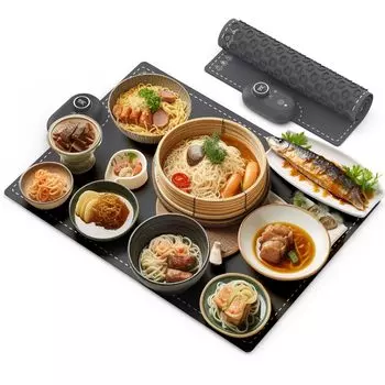 YOSIDAWA Плита для подогрева пищи Электрический нагревательный лоток 13 уровней регулировки температуры Изготовлен из пищевого пакета для хранения Легко чистить Домашний белый