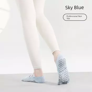 Yot Toesox Yoga Socks Professional Pilates Sports Fitness Toe Socks Non-Slip Anti-Sweat Dance Short Socks Sky Blue