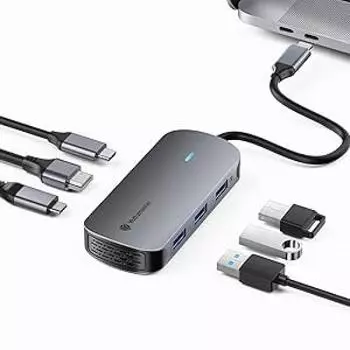 Yottamaster USB C Hub USB Hub адаптер TypeC Hub выходной порт HDMI 100 Вт PD порт зарядки 5 Гбит/с высокоскоростной порт передачи данных шина питания адаптер преобразования серый