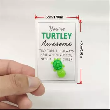 You Are Turtley Потрясающие украшения в виде черепахи с картами на удачу Украшения для рабочего стола в виде черепахи Маленькие игрушки зелёный