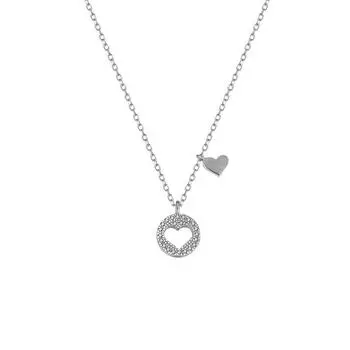 You Fill My Heart Hollow-Out Love Necklace Small Round Brand Heart-Shaped Flash Diamond Collarbone Chain For Girlfriend