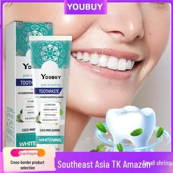 YOUBUY Зубная паста с гидроксиапатитом: Не содержит фтора, освежает дыхание, предотвращает кариес, укрепляет, уменьшает пятна, отбеливает зубы. 1669, English version