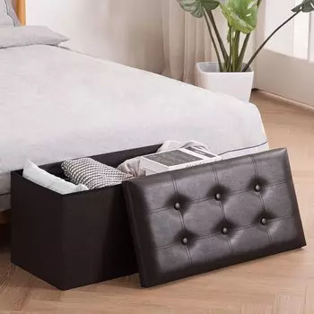 YOUDENOVA Складное хранение с оттоманкой и ступенькой Подходит для гостиной и ПУ Грузоподъемность 160 кг Стул, Двухместный, Хранение, Подставка для ног, Стул, Комнаты,