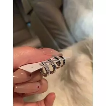 [Young Adult Billion] 4-Piece Set Removal-Free before Sleep Exquisite and Versatile Earrings Special-Interest Earrings Female Fancy Earrings Zircon 4-piece set