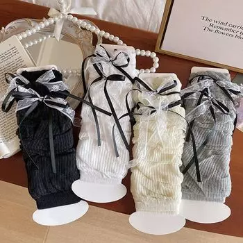 Young Adult Lace Oversleeve Japanese Style Sweet and Cute Bows Lolita Oversleeves Women s Summer Thin Type Sunscreen Protective Glove Black One size